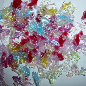 Guldfisk koi, superliten skimrande rosa blå röd vit 50 nagelkonst (p37d)