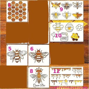 Bee kind queen honig honigwabe topf stempel schablone 16"x15""