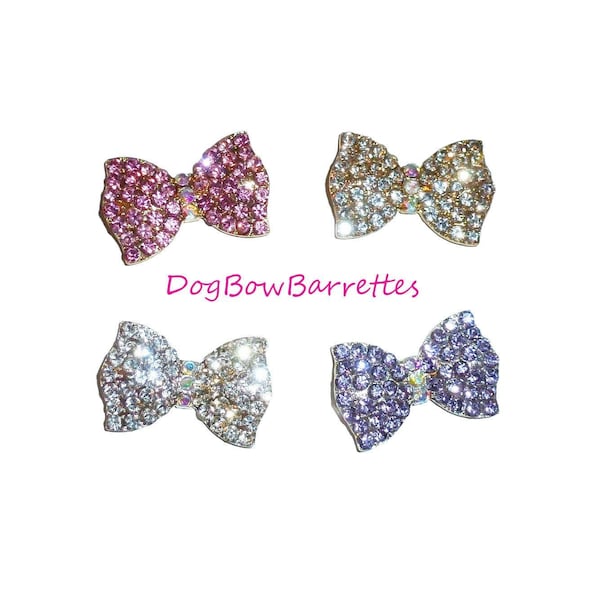 Puppy strikjes ~ kleine gekleurde strikjes met strasssteentjes, hondenstrikjes, haarclips en haarspeldjes voor huisdieren