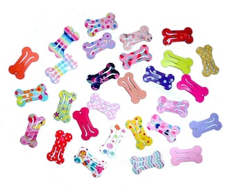Puppy bows barrette snap clip girl mix dog bone shape bow pet hairclip us seller