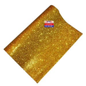 Gold glitter faux leather fabric sheet for crafting hair bows
