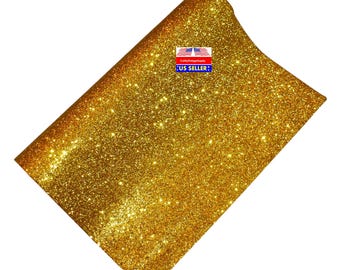 Gold Glitzer Stoffbogen in Lederimitat zum Basteln von Haarschleifen