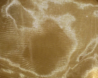 Gold organza glitter fabric polyester 58"x36"