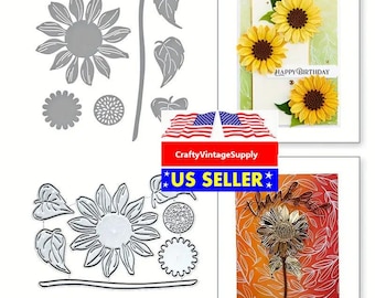 Sunflower daisy leaves fall harvest metal cutting die cut
