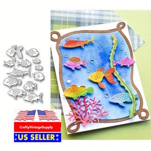 12 Stück Fisch Goldfisch Schwertfisch Metallstanzformen Schneidemaschine Cutter sterben