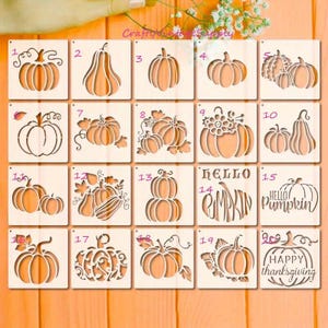 Harvest thanksgiving pumpkin note card gift wrap  stencil for tile and crafts 5" x 5"