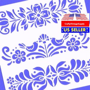 Volkskunst Nederlands Scandinavisch ontwerpsjabloon voor tegels en ambachten 12 x 12 inch