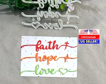Christelijk geloof hoop liefde woorden metalen stansmessen gestanst