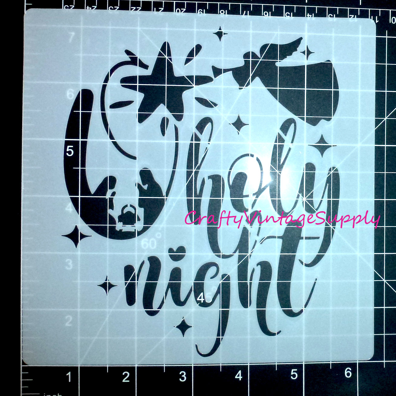 Christmas nativity O Holy Night Angel Star of Bethlehem Stencil for tile  and crafts 6\, image size:1311x1311
