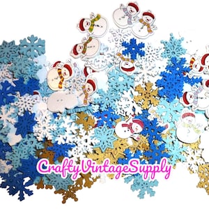 Wintersneeuwpop ontwerpt sneeuwvlok houten knopen decoraties doe-het-zelf kinderambachten 50 stuks