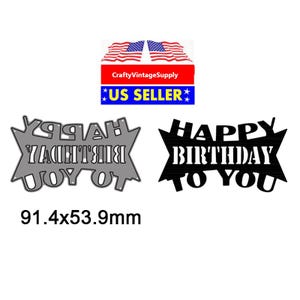 Happy birthday fishtail words metal cutting dies cut machine cutter die