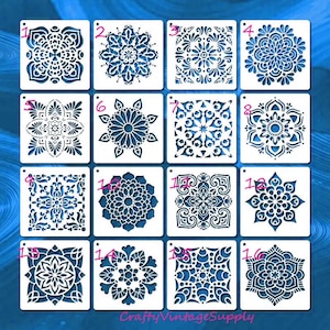 Plantilla de estilo mediterráneo marroquí italiano para azulejos y manualidades, 12,7 x 12,7 cm (99 z/u)