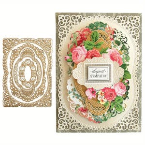4pcs photo border frame for note cards lace metal cutting die cut scrapbook
