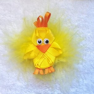 Puppy bows ~ easter feather fuzzy chick dog collar slide accessory attachment hair barrette (fb82b)