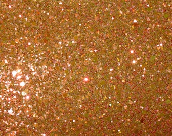 Oranje goudachtig neon glitter laken van imitatieleer voor het knutselen van haarelastiekjes