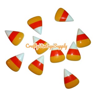 10 pezzi grandi cabochon di mais caramelle di Halloween con retro piatto 1"