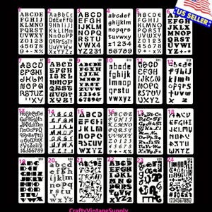 Fonts letters alphabet stencil you choose crafts journaling notecards gift cards