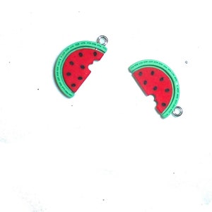 Summer watermelon charms 2 pieces  flatbacks cabochon 20mm (X5)