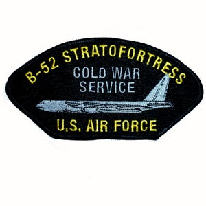 Parche ovalado negro de 6 pulgadas para el B-52 Stratofortress, perteneciente a la Fuerza Aérea de los EE. UU., utilizado durante la Guerra Fría.