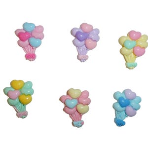 Rosa blau lila Ballon Bouquet 6 Stück Luftballons 25mm Gänseblümchen 1 ""Harz Cabochon Cabochon Haarschleife Mittelpunkte."