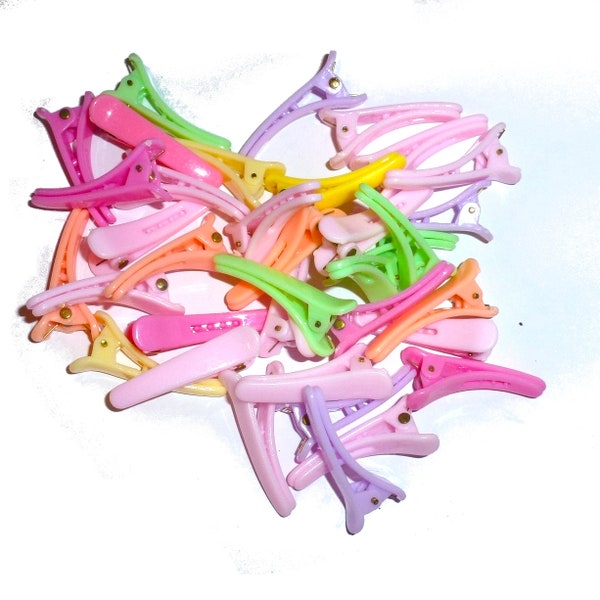 Cotton candy colorato ragazze o animali domestici plastica alligatore Fermagli per capelli con denti fiocchi per capelli clip 40mm 1 .5 "