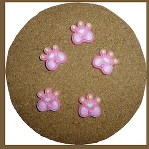 5 larger bowknot crown pink thumbtacks push pins assorted colors decorator message board thumb tacks (v3)