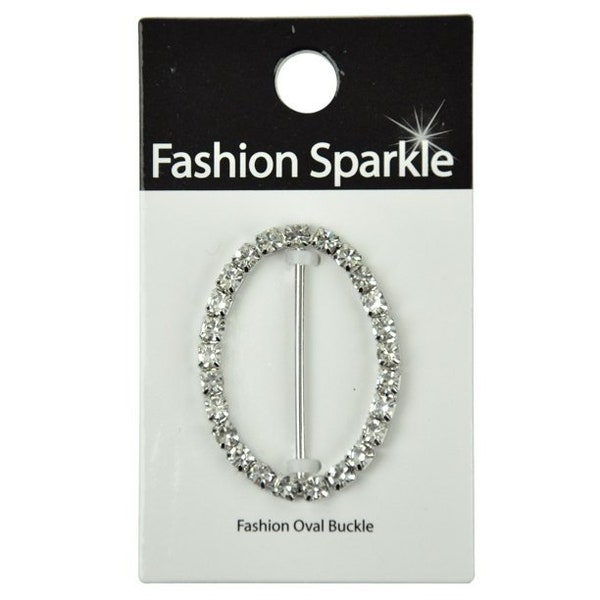 Rhinestone fashion 1.5" x 1" jewelry oval buckle