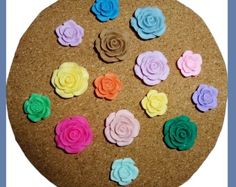 Rozen 10 bloem punaises punaises diverse kleuren decorateur prikbord punaises (V1)