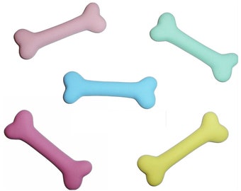 Hueso de perro 2 piezas de resina colores mixtos cabujón de espalda plana de 2,15" (W25)