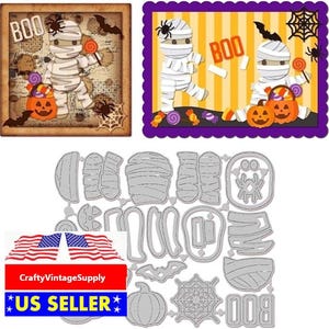 Halloween mummy trick or treat metal cutting dies cut cutter die