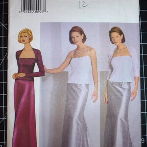 Butterick sewing pattern 6401 FREE SHIP! Size 6 8 10   evening shrug top skirt