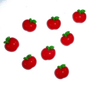 8 red apples thumbtacks push pins message board thumb tacks buttons