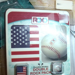 Roxo Charm Baseball American US Flag  Re Stickers  Bracelet Rocx Double Pack (cs14)