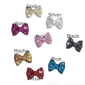 Noeuds pour chiots ~ petite barrette à nœud papillon en strass de 3/4 po. pour chien