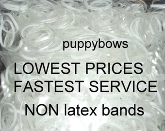 Puppy bows non latex dog grooming bands small quantity bags gum rubber elastic dog bows bow topknot band