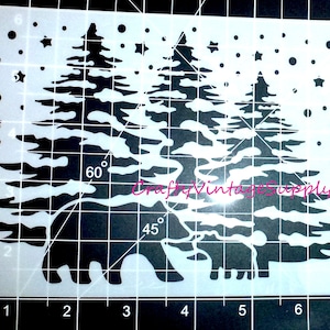 Stencil per carta da regalo invernale natalizia per piastrelle e lavori artigianali 7" x 5" (xa38)
