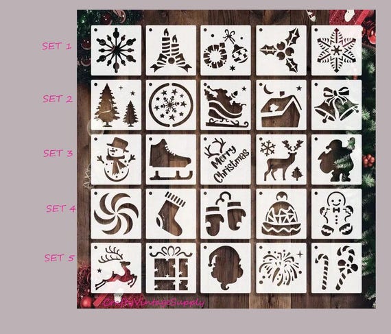 12 Pezzi Stencil Di Natale Riutilizzabili Pittura Disegno