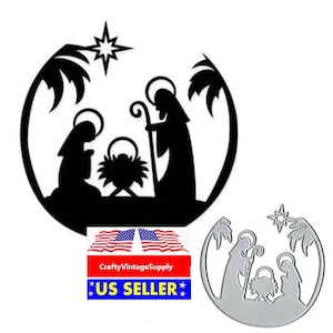Nativity manger christmas circle  metal cutting dies cut machine cutter die