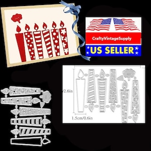 Decorated happy birthday candles metal cutting dies cut machine cutter die