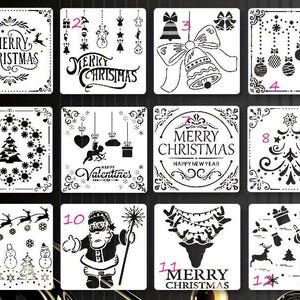 "Weihnachtsmann-Weihnachtsmann-Weihnachtsbaum-Karte, Geschenkpapier, Schablone ""Fliese 5"x 5"""