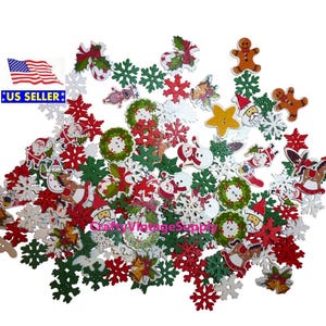 Christmas designs snowflake wood buttons decorations diy kid's crafts 50pcs