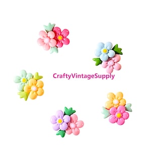 10pcs double flowers 25mm daisy 1" resin flatback cabochon embellishments