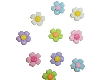 10 punaises met madeliefjesmotief, een GEWELDIG CADEAU-IDEE! Punaises in diverse kleuren, decoratie voor een prikbord.