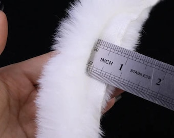 1 yard white winter faux fur ribbon trim furry strip sewing christmas decor crafts diy