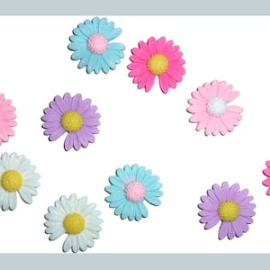 10 sunflower daisy flowers push pins assorted colors decorator message board thumb tacks or magnets (U10)