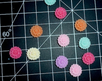 10 punaises anjer bloemen punaises diverse kleuren decorateur prikbord punaises (P45D)
