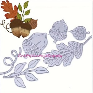 Fallende herbst Herbst Eichel Blätter Konfetti Blatt Metall Handwerk Schablone sterben cut Haar bowknot Bogen Papiermaschine Cutters schneiden dies