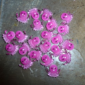 Poisson pieuvre, shaker rose super petit, sables mouvants 40 pièces nail art (P115)