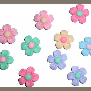 10 sweet pastel daisy flowers push pins assorted colors decorator message board thumb tacks or magnets (U9)