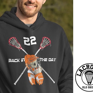 OLD SKOOL LACROSSE 22 Crest - Unisex Hoodie - Back in the Day Lax Mll Pll League team Man Woman college Old Skool Retro Classic Vintage